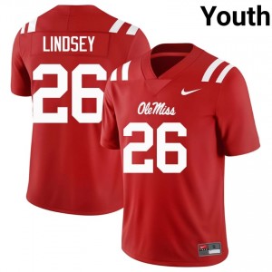 Red #26 Ole Miss JT Lindsey Youth Game-Ready High School Football Jersey - Premium Quality 19273041