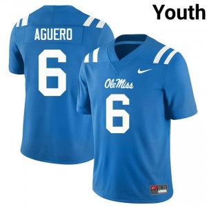 UM Rebels Elite Joenel Aguero Powder Blue #6 Youth University Football Jersey - High-End Performance 37229173