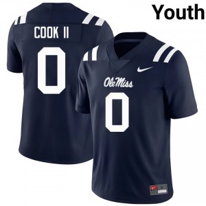 Johntay Cook II Pro-Level Navy #0 Ole Miss Youth High School Football Jersey - Top-Tier Gear 43109375