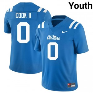 Ole Miss Rebels Elite Johntay Cook II Powder Blue #0 Youth NCAA Football Jersey - High-End Performance 20124569
