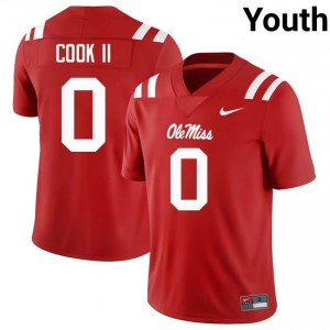 Red #0 Miss Rebels Johntay Cook II Youth Game-Ready College Football Jersey - Premium Quality 40400721