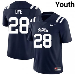 Joshua Dye Pro-Level Navy #28 Ole Miss Youth High School Football Jersey - Top-Tier Gear 38721813