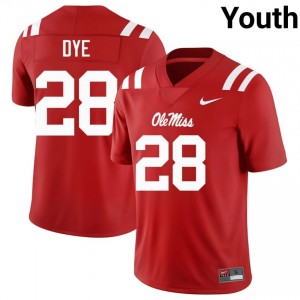 Red #28 Miss Rebels Joshua Dye Youth Game-Ready College Football Jersey - Premium Quality 91920490