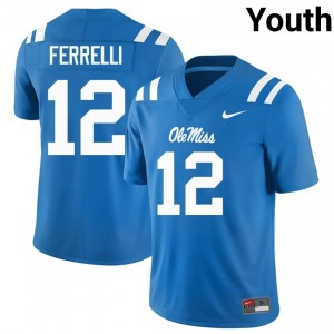 Miss Rebels Elite Luke Ferrelli Powder Blue #12 Youth College Football Jersey - High-End Performance 20779808