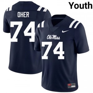 Michael Oher Pro-Level Navy #74 Miss Rebels Youth College Football Jersey - Top-Tier Gear 15603177