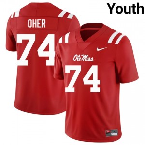 Red #74 Ole Miss Rebels Michael Oher Youth Game-Ready NCAA Football Jersey - Premium Quality 93030846