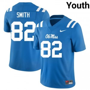 Ole Miss Elite Michael Smith Powder Blue #82 Youth High School Football Jersey - High-End Performance 75309258