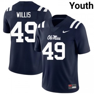 Patrick Willis Pro-Level Navy #49 UM Rebels Youth University Football Jersey - Top-Tier Gear 96771982