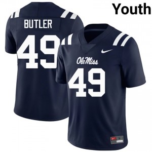 Tah'j Butler Pro-Level Navy #49 Miss Rebels Youth College Football Jersey - Top-Tier Gear 25135780