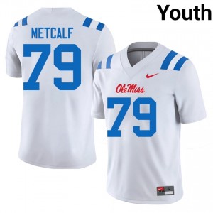 Terrence Metcalf #79 White Championship-Caliber UM Rebels Youth University Embroidery Football Jersey - Pro-Grade 54525127