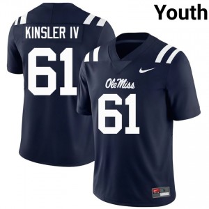 Tommy Kinsler IV Pro-Level Navy #61 Ole Miss Rebels Youth NCAA Football Jersey - Top-Tier Gear 21003413