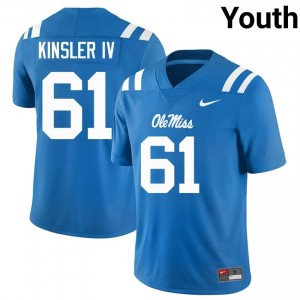 UM Rebels Elite Tommy Kinsler IV Powder Blue #61 Youth University Football Jersey - High-End Performance 54252947