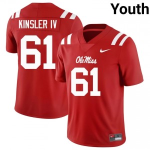 Red #61 Rebels Tommy Kinsler IV Youth Game-Ready Player Football Jersey - Premium Quality 10757681