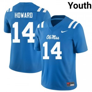 Ole Miss Rebels Elite Walker Howard Powder Blue #14 Youth NCAA Football Jersey - High-End Performance 53331887