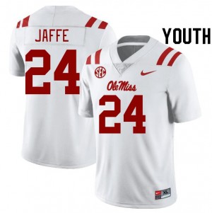 Premium White #24 Andy Jaffe University of Mississippi Youth High School Football Jersey - Pro-Grade Gamewear 12666181