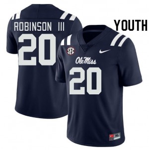 Anthony Robinson III #20 Navy Championship-Caliber Rebels Youth Player Embroidery Football Jersey - Pro-Grade 68741092