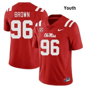 #96 Jamarious Brown Red Ole Miss Top-Tier Youth NCAA Football Jersey - Elite-Level Performance 80534355