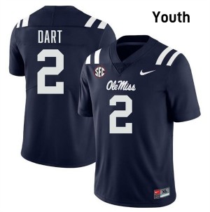 University of Mississippi Elite Jaxson Dart Navy #2 Youth High School Football Jersey - High-End Performance 92507435