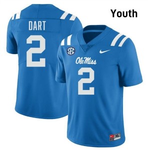 Jaxson Dart Pro-Level Powder Blue #2 Rebels Youth Player Football Jersey - Top-Tier Gear 88201494