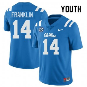 Powder Blue #14 Ole Miss Rebels Kam Franklin Youth Game-Ready College Football Jersey - Premium Quality 82102451