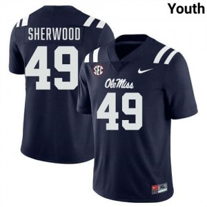 Premium Navy #49 Kegan Sherwood University of Mississippi Youth High School Football Jersey - Pro-Grade Gamewear 41654735