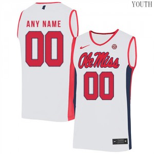 Custom Pro-Level White #00 Ole Miss Youth NCAA Basketball Jersey - Top-Tier Gear 79689098
