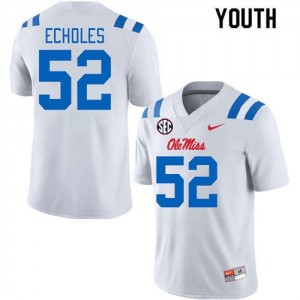 Will Echoles Pro-Level White #52 Ole Miss Youth NCAA Football Jersey - Top-Tier Gear 98419845