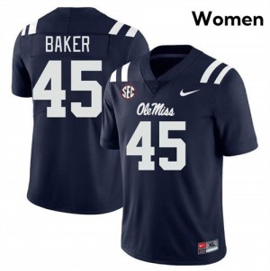 Mike Baker Pro-Level Navy #45 Rebels Women Player Football Jersey - Top-Tier Gear 59984590